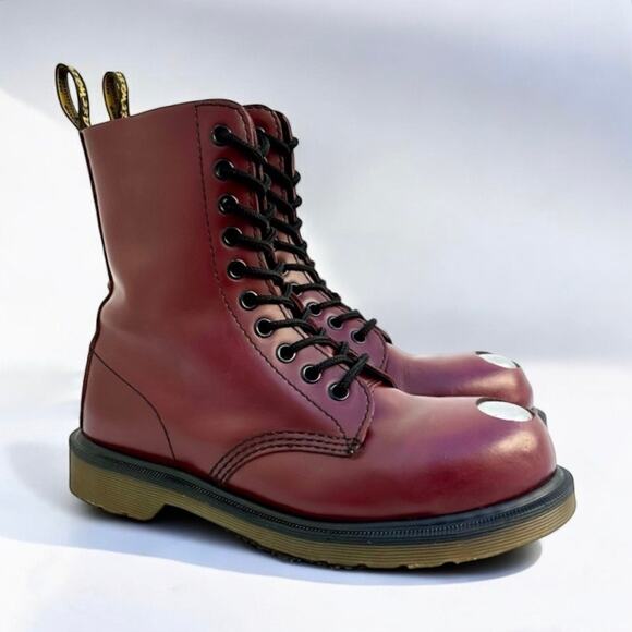 Dr. Doc Martens Maine 6.5 Exposed Steel Toe Cherry Red Smooth Leather
Boots UK4 - Picture 4 of 13